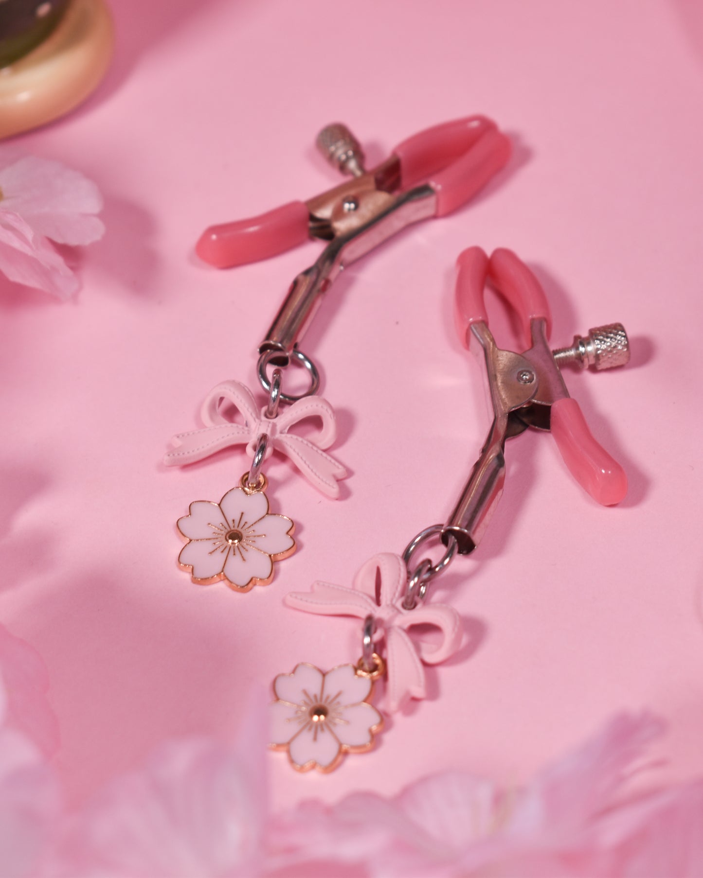 Pink sakura Nipple Clamps