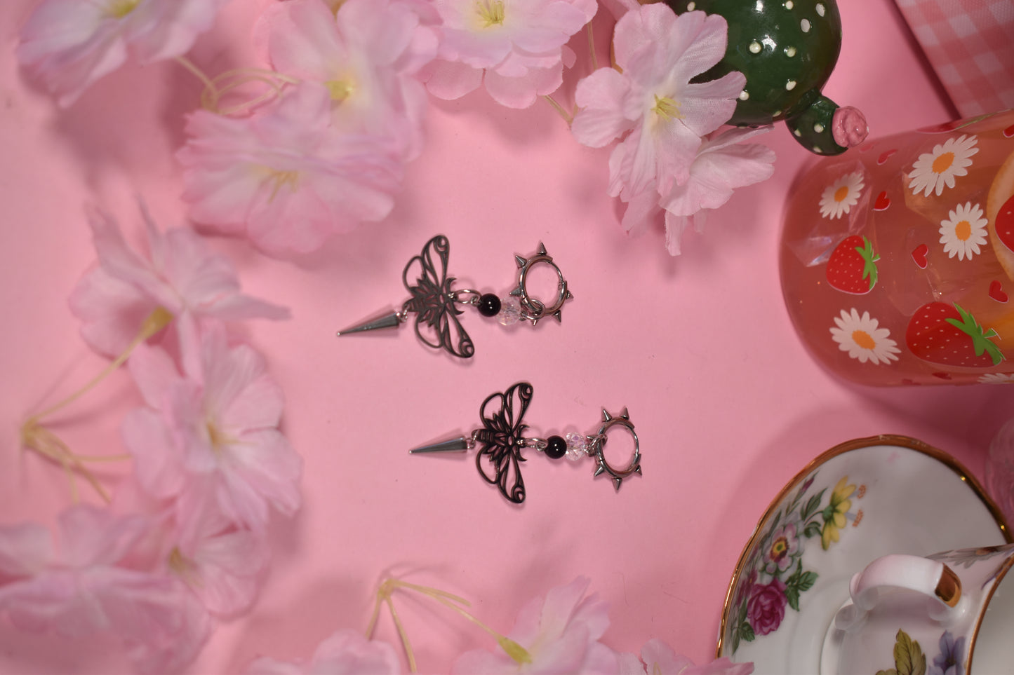 spikey moth Earrings