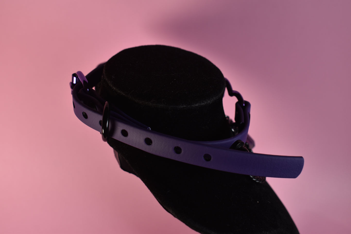 purple heart choker made with biothane ( vegan )
