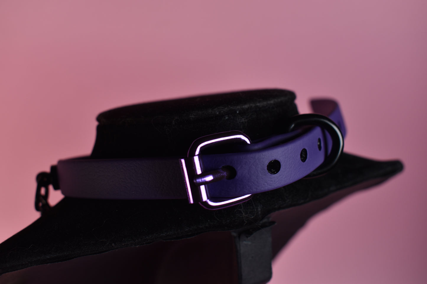 purple heart choker made with biothane ( vegan )