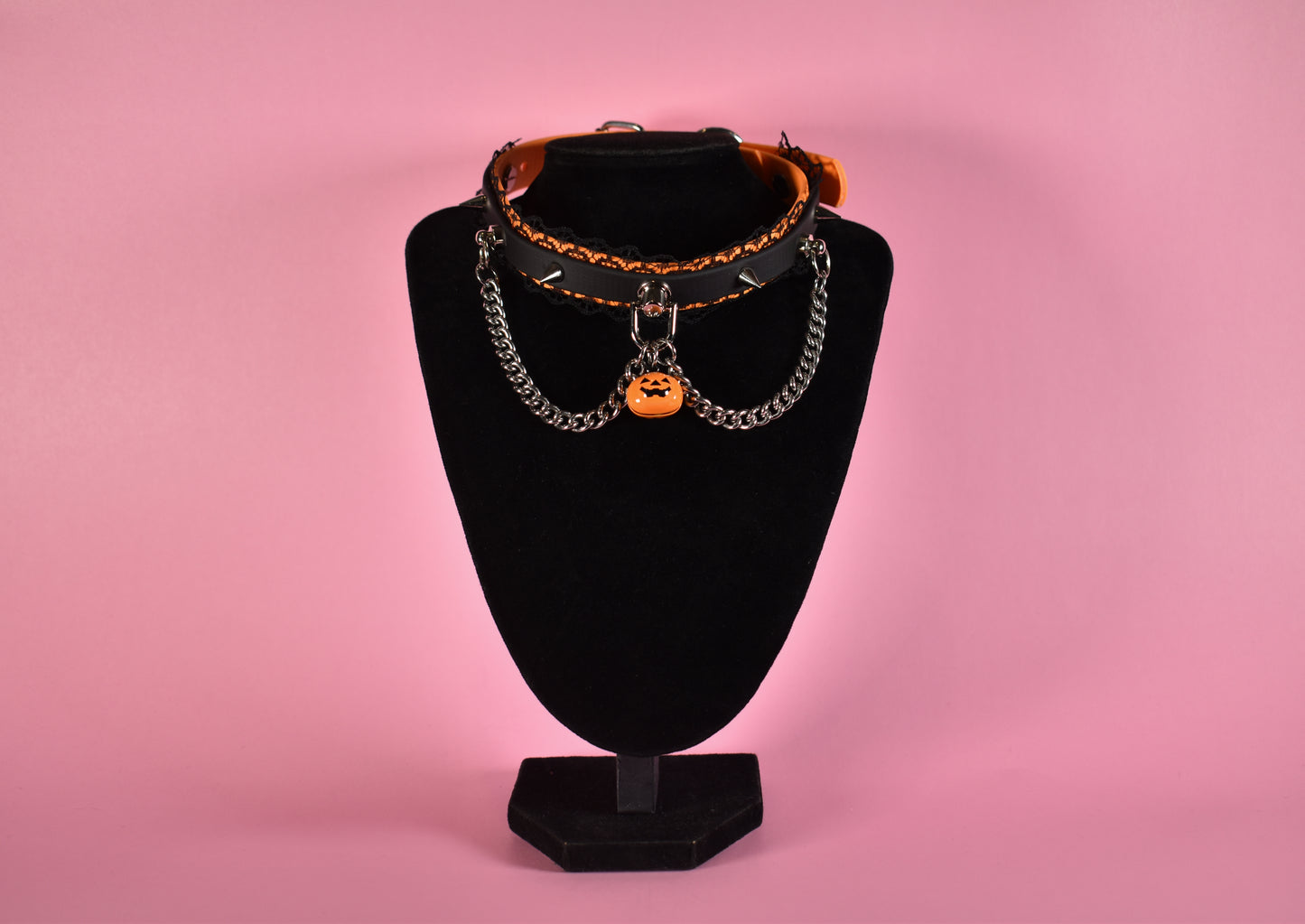 Halloween 2025 - Pumpkin Biothane Lace Chain Choker