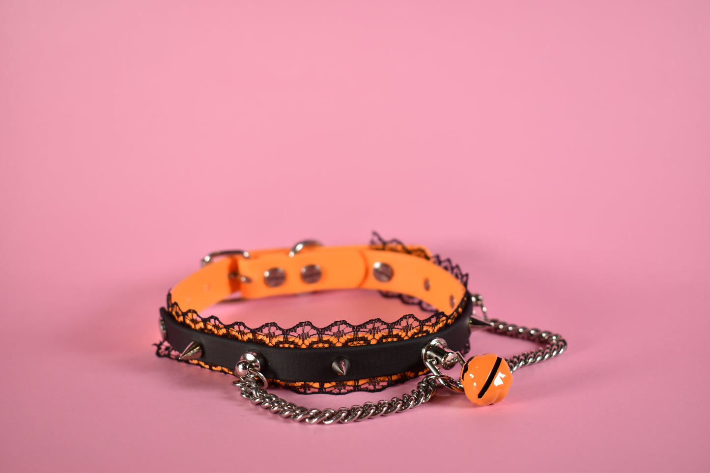 Halloween 2025 - Pumpkin Biothane Lace Chain Choker