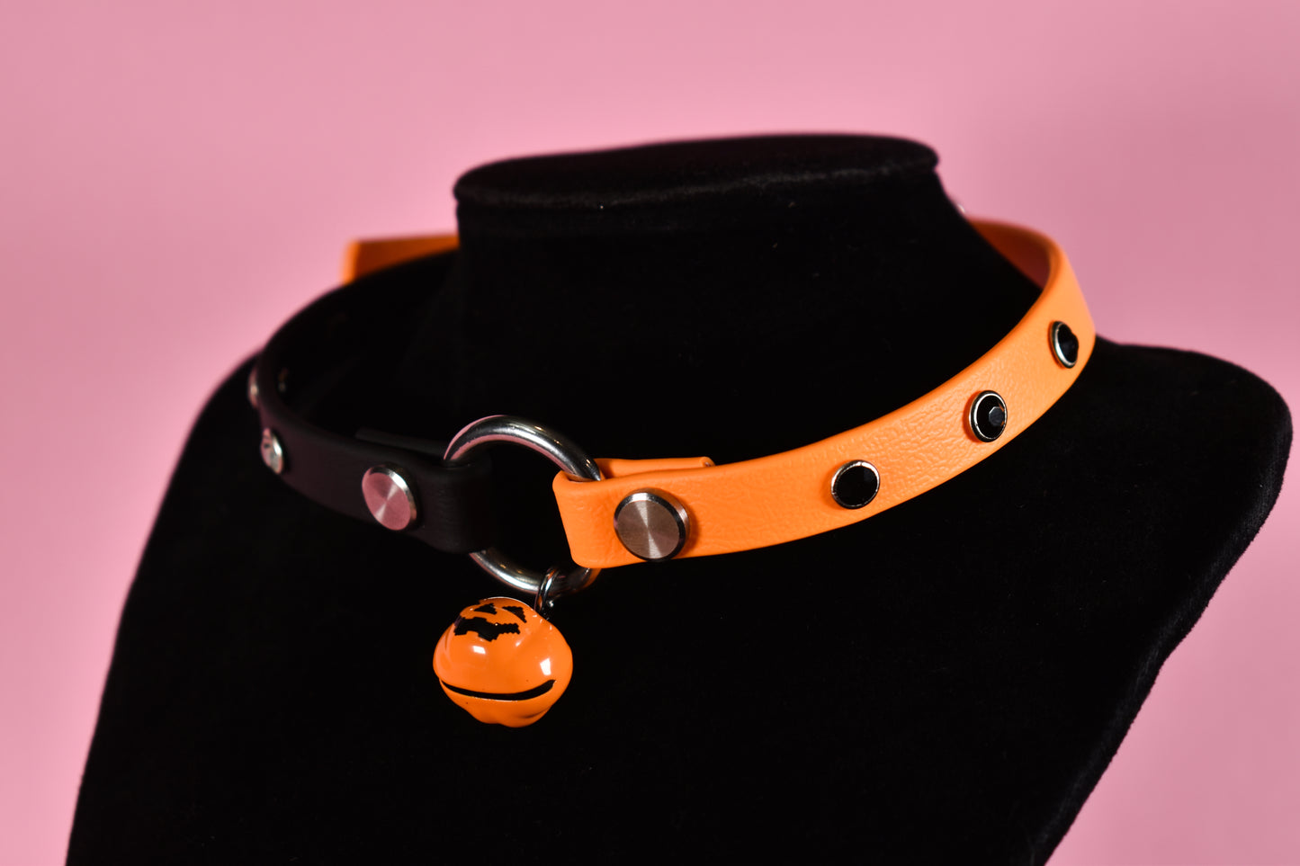 Halloween 2025 - Split Orange and Black Biothane Pumpkin Choker