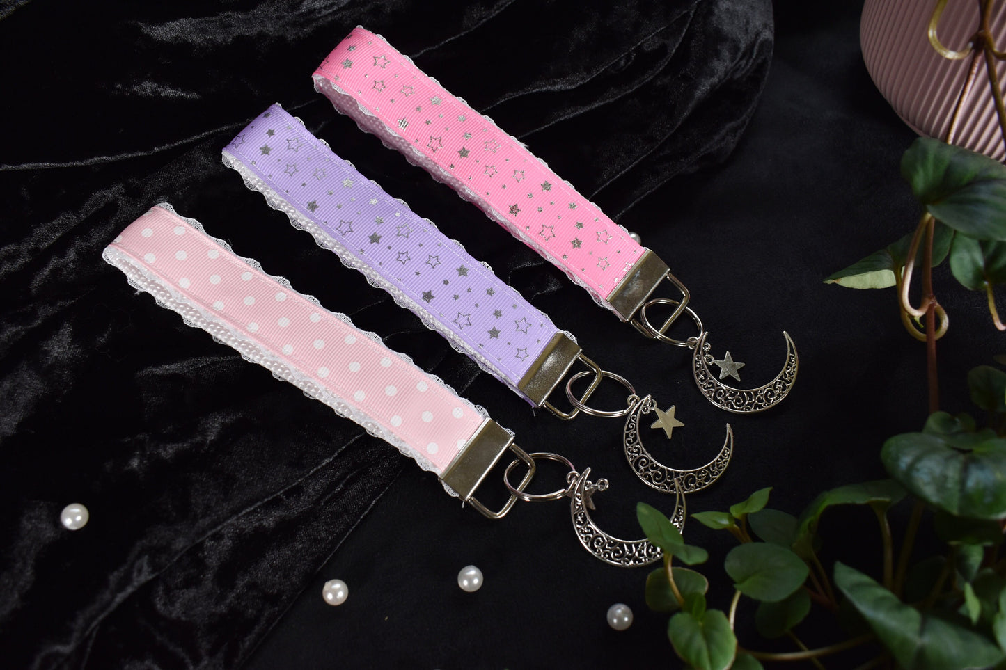 Pastel Stars Keychains / Wrist Key Chain