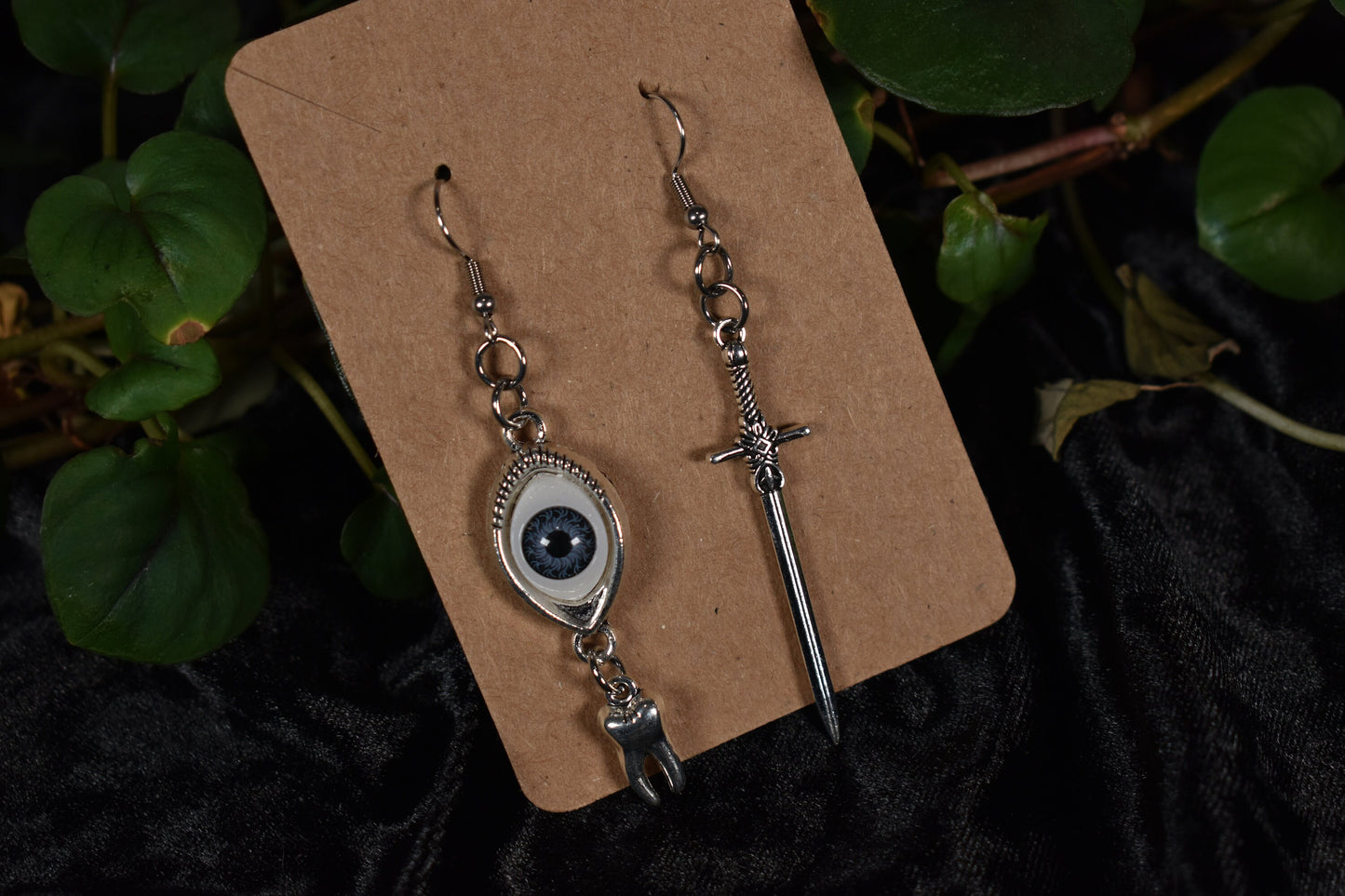 Mismatched Eyes And Sword Earrings