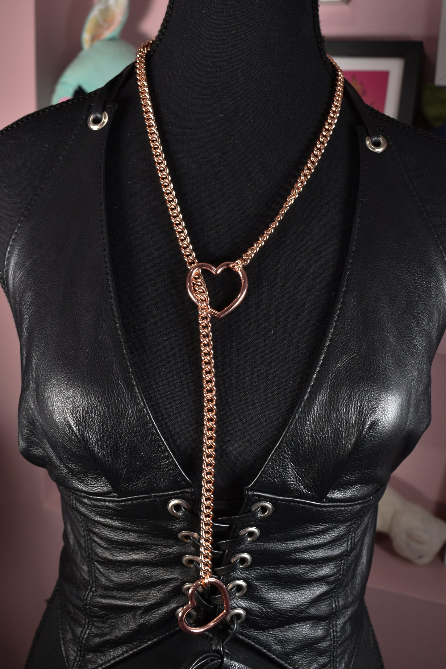 Rose Gold Heart Ring Slip Chain