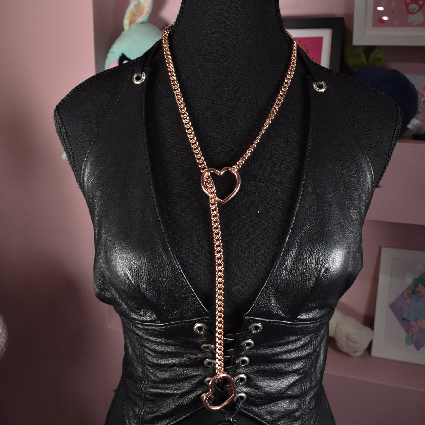 Rose Gold Heart Ring Slip Chain