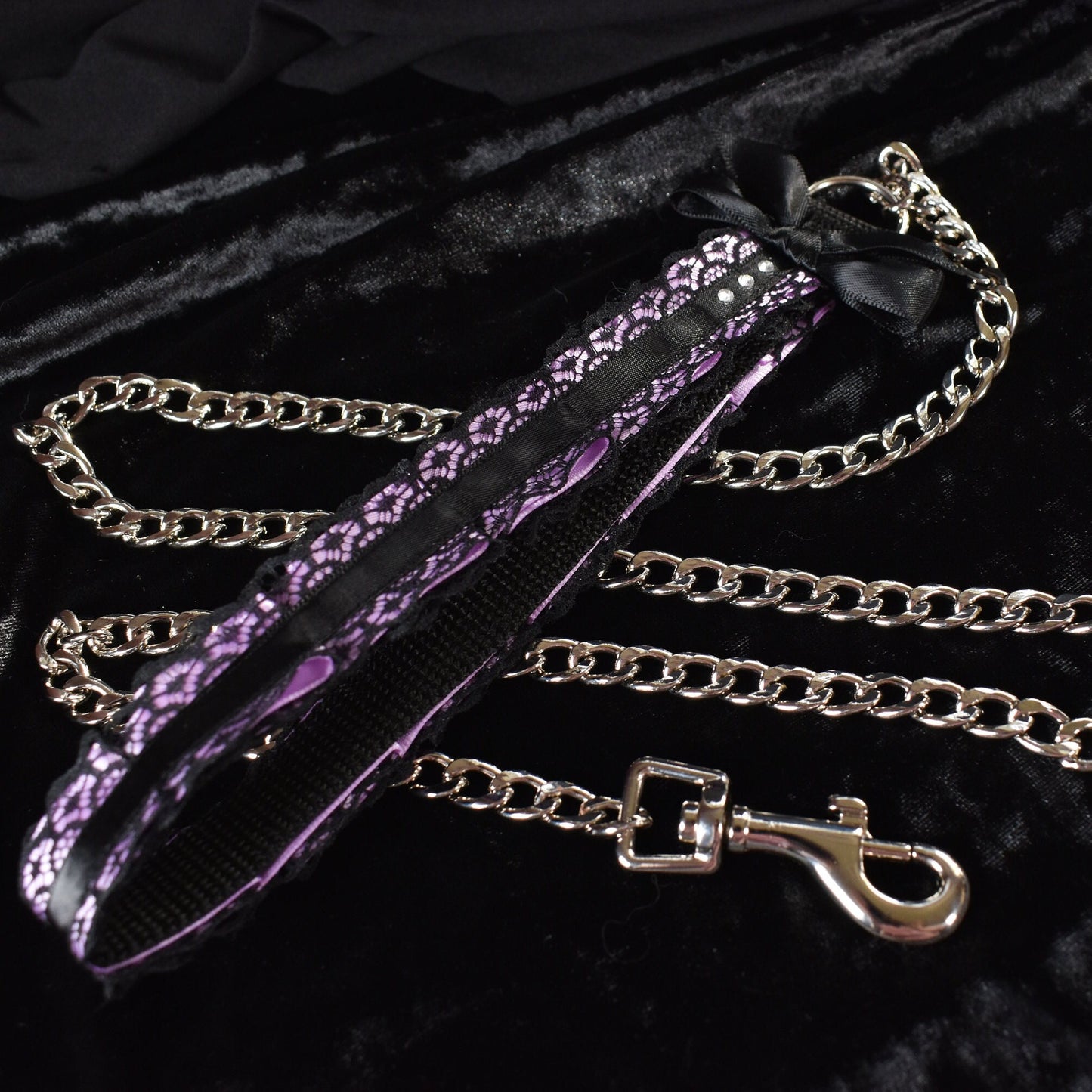 Purple Chain Kitten Play Leash