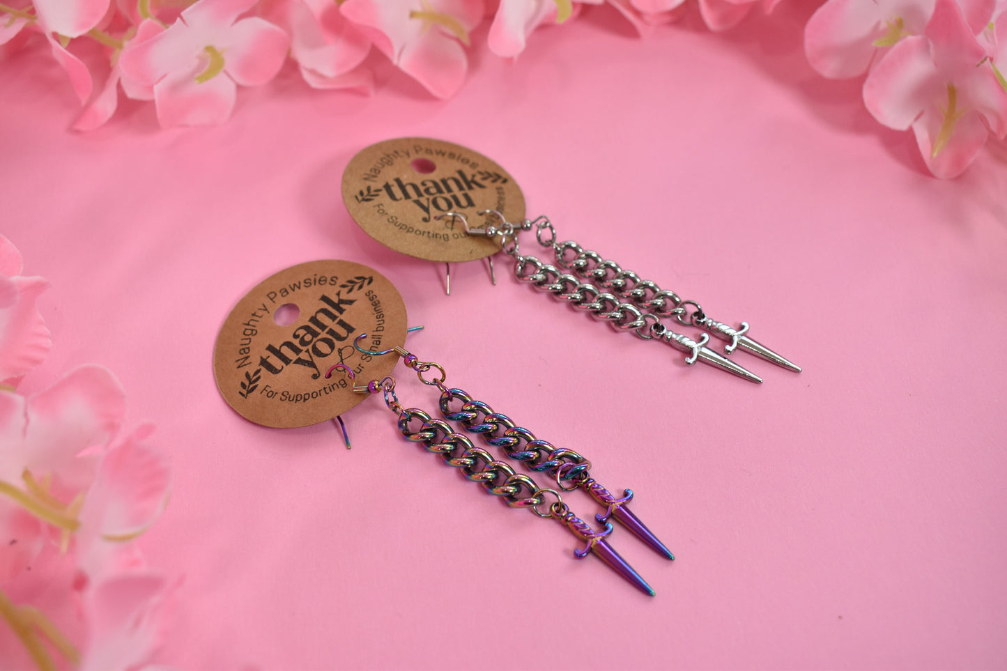 Dagger Chain Earrings