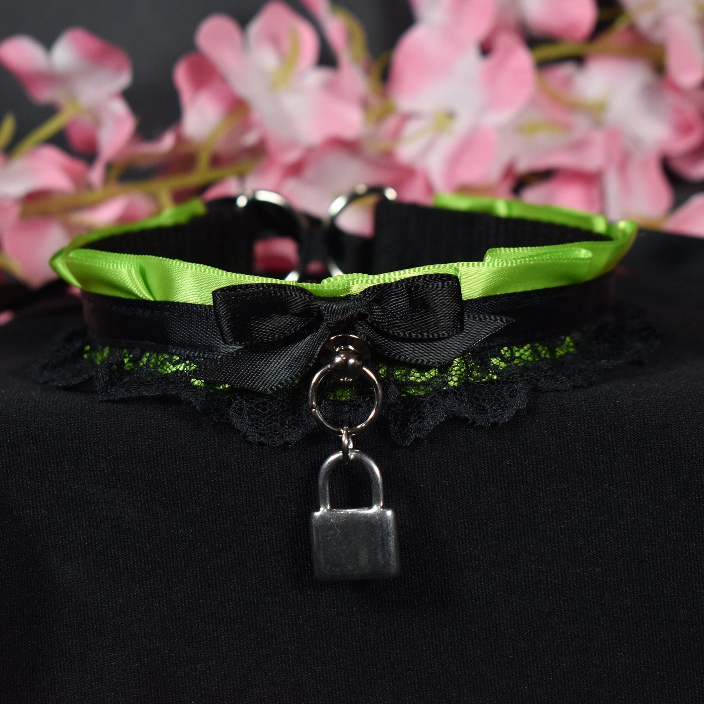 Neon Green Lock Choker