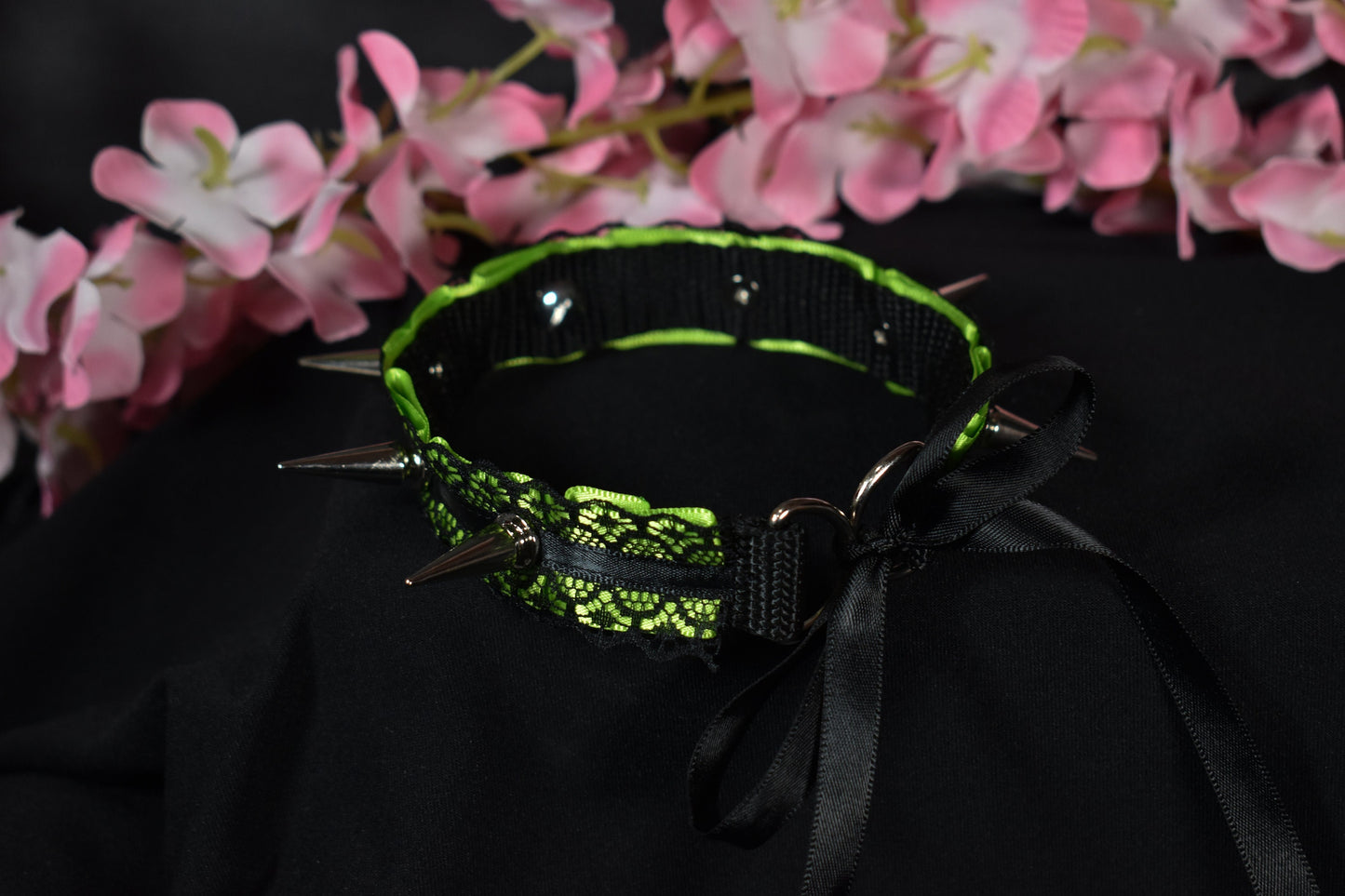 Neon Green Spiked Choker