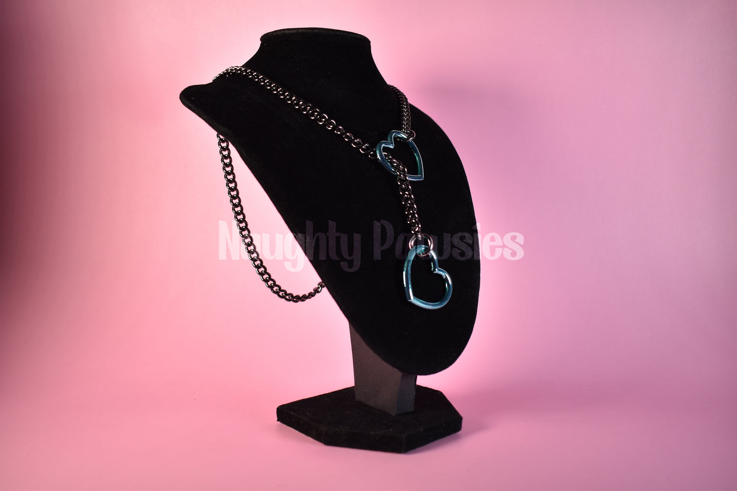 Gunmetal Chain Turquoise Heart Slip Chain