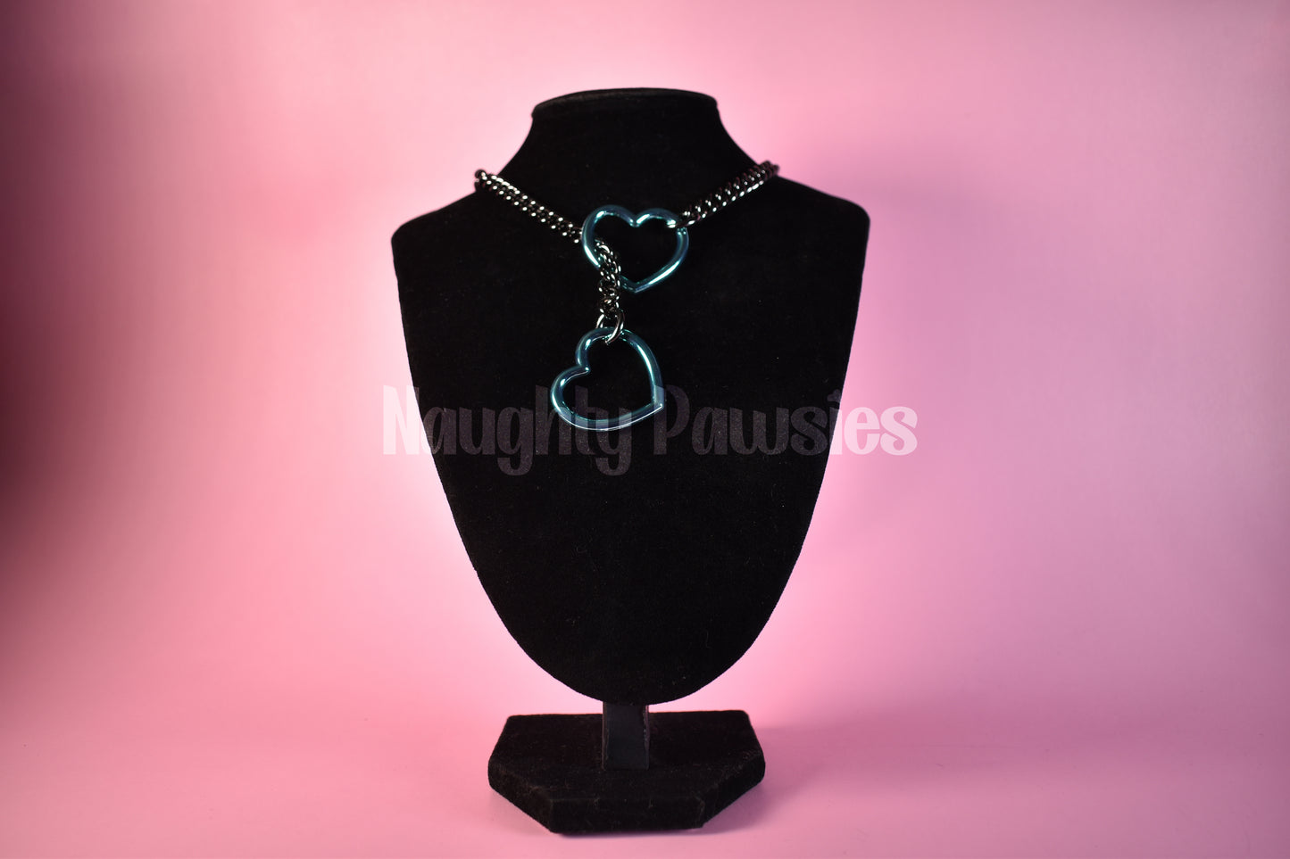 Gunmetal Chain Turquoise Heart Slip Chain