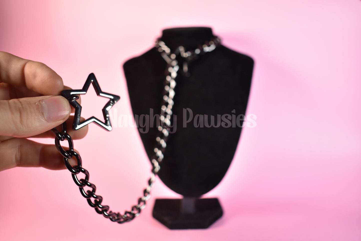 Gunmetal Star Clip Thick Slip Chain 25in