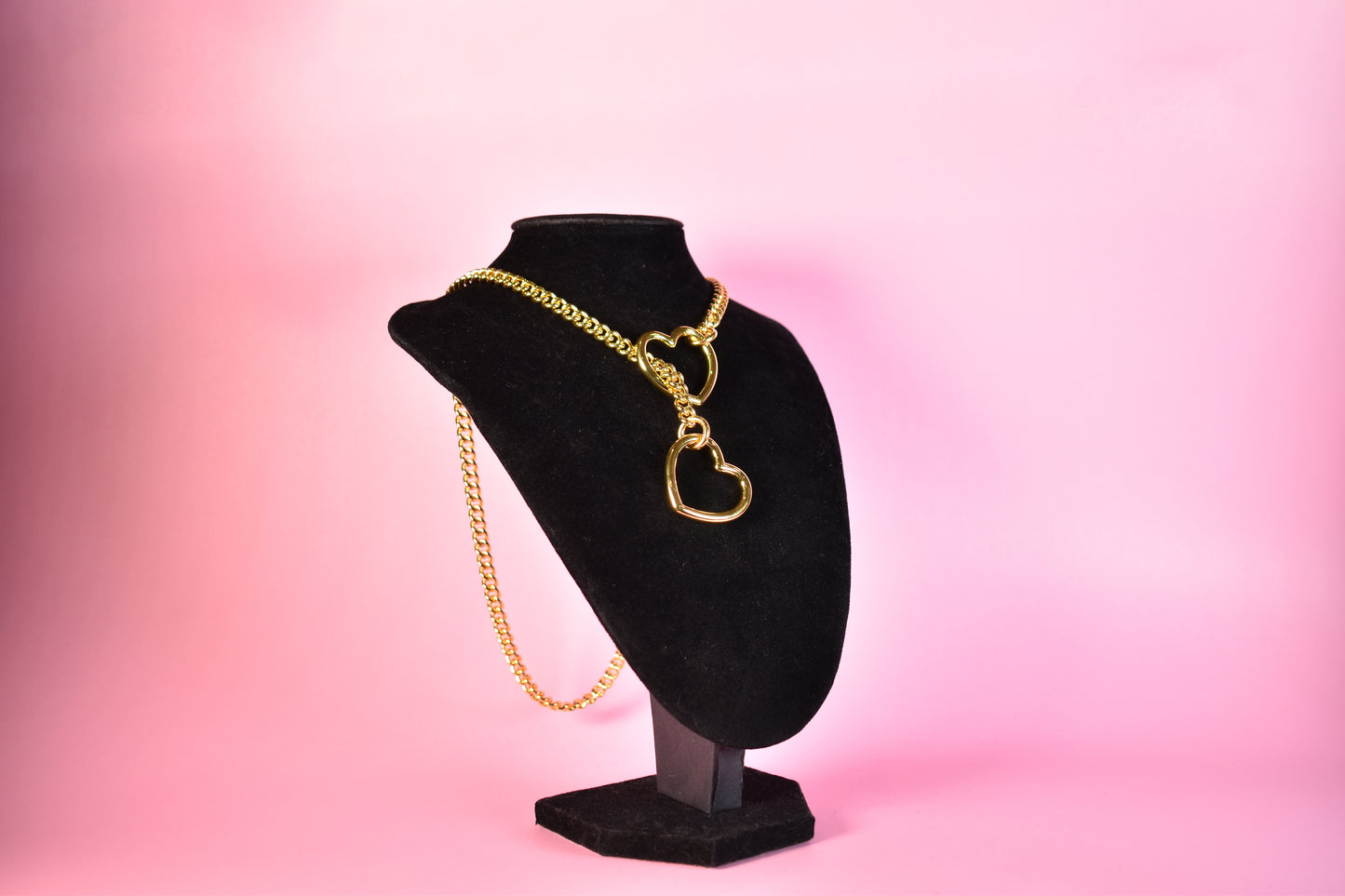 Yellow Gold Heart Ring Slip Chain