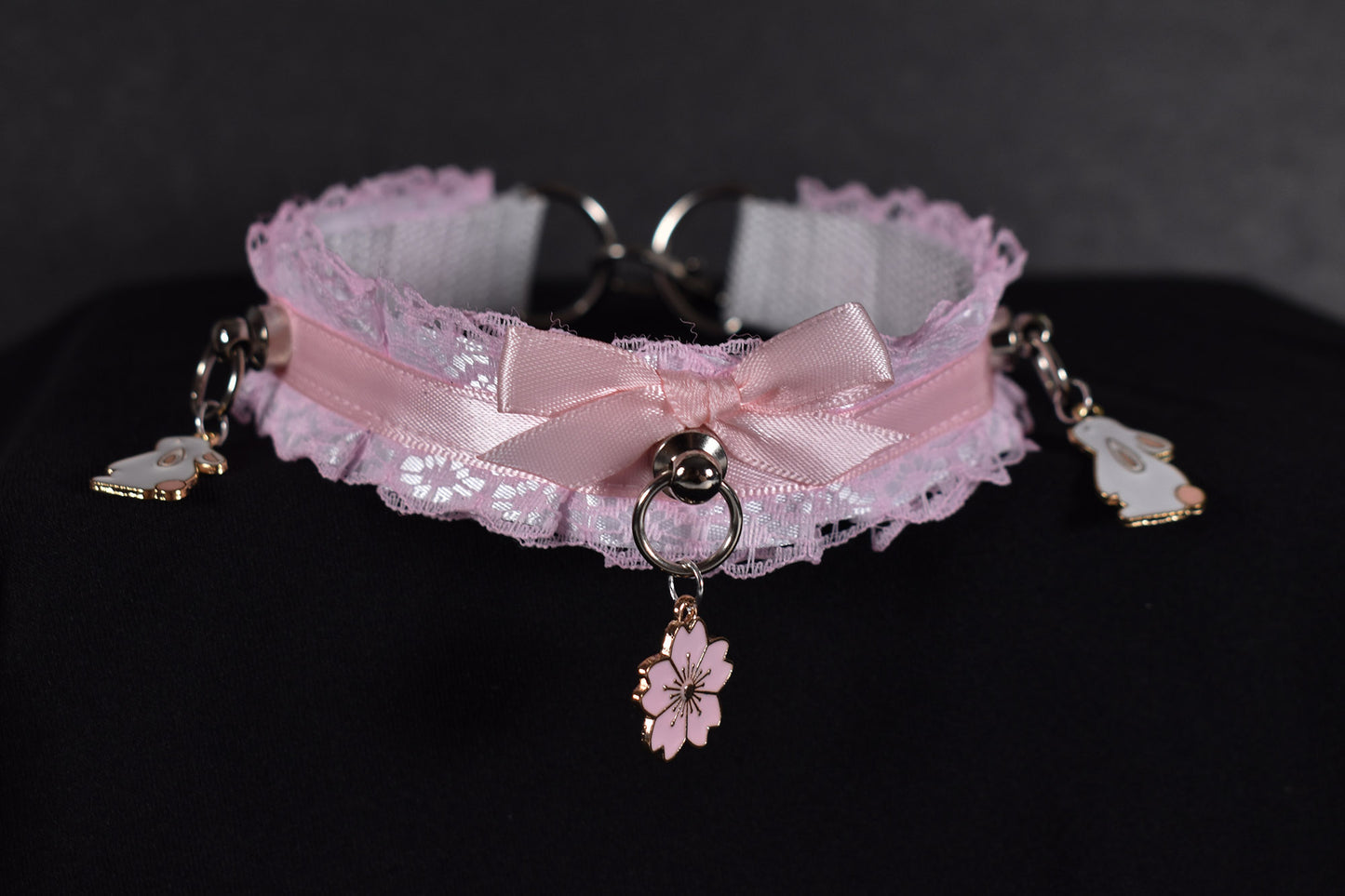 Pink Bunny Flower Choker