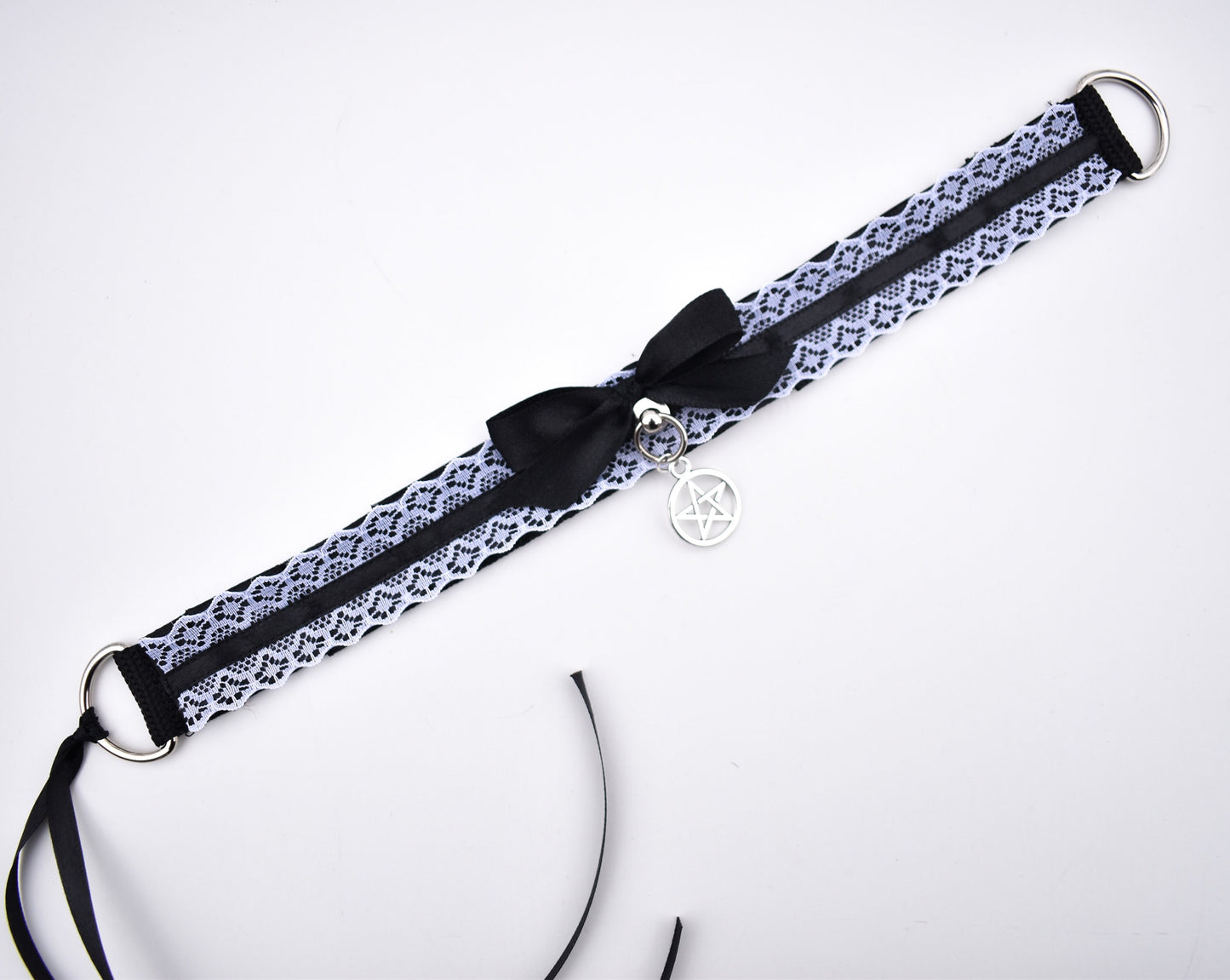 Black And White Pentagram Choker