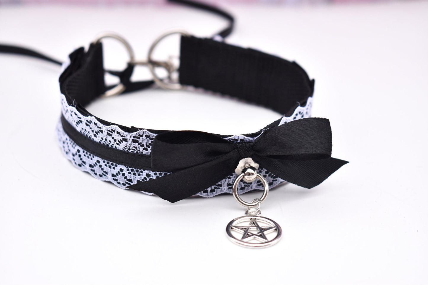 Black And White Pentagram Choker