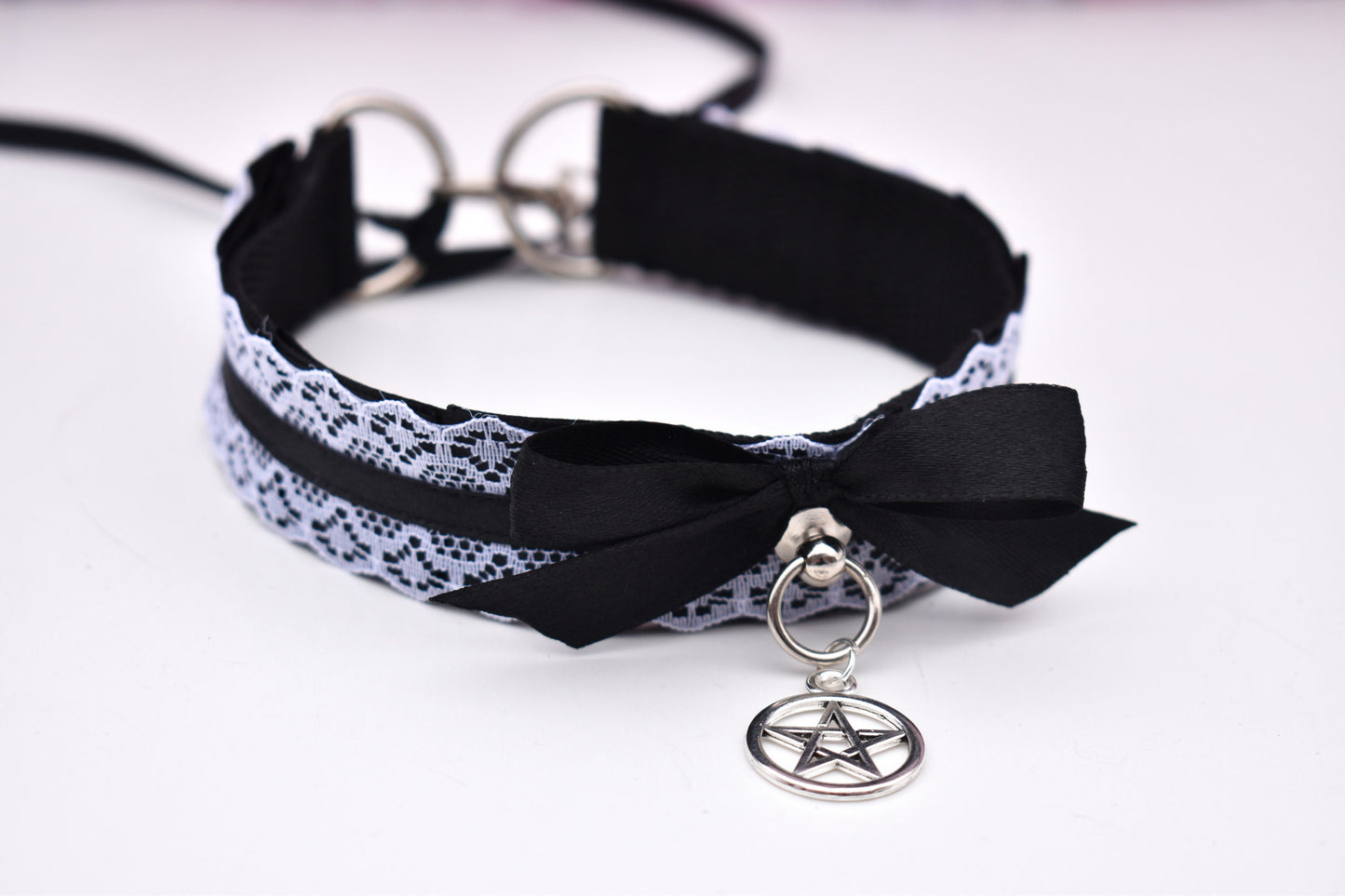 Black And White Pentagram Choker