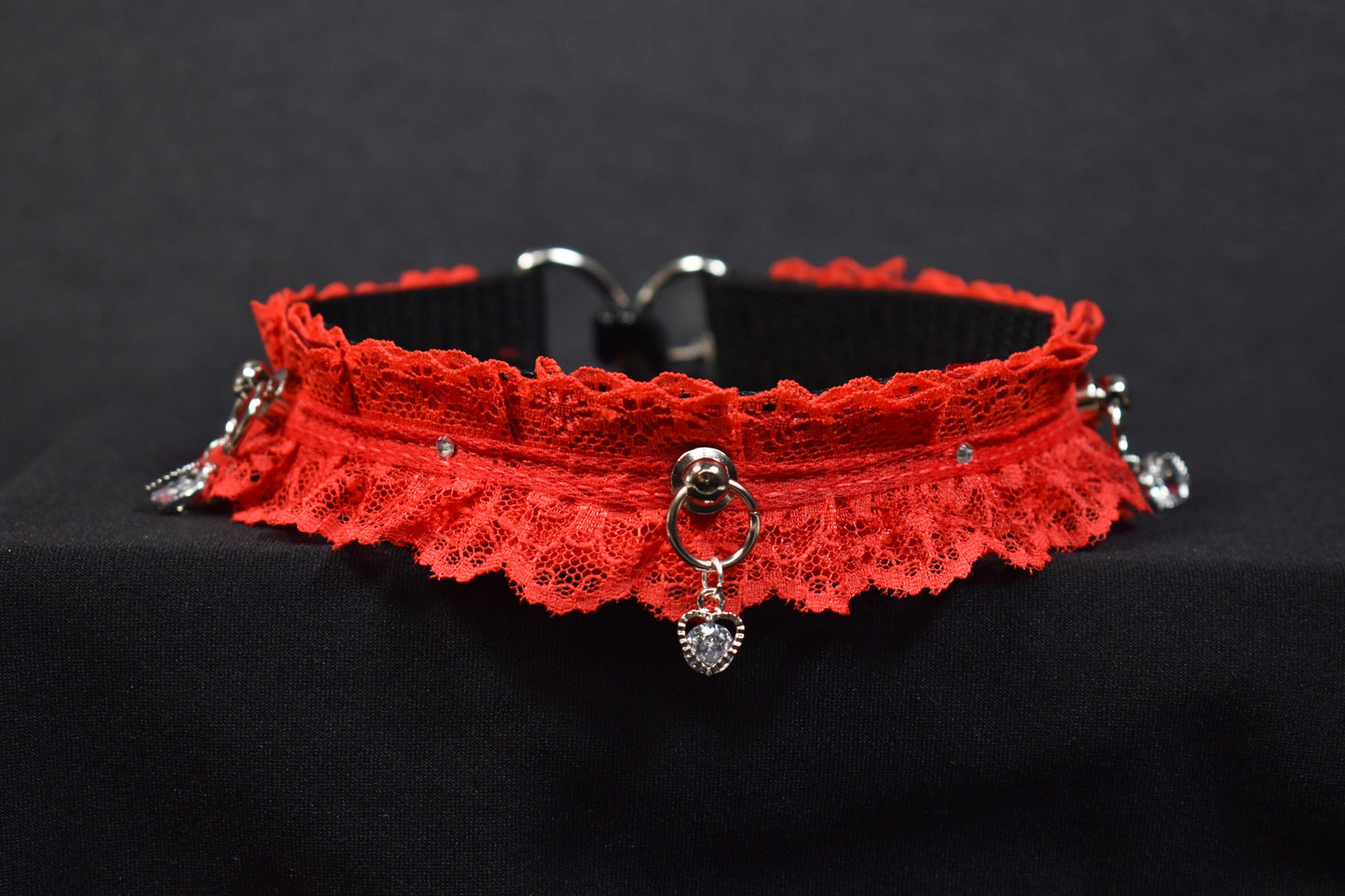 Red Lace Valentine's Kitten Play Choker