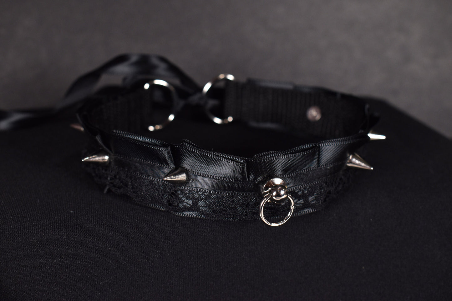 Made to your size / Spikky black kitten play choker / goth / emo / alt fashion / bdsm / pet play necklace / fancy bdsm / DDLG collar