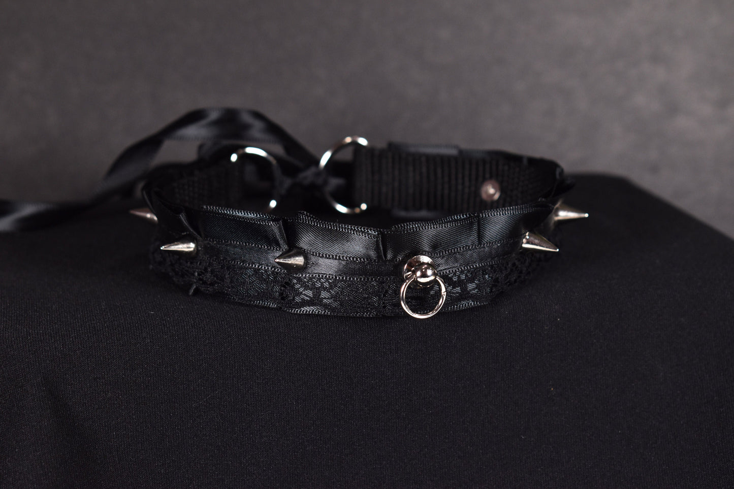 Made to your size / Spikky black kitten play choker / goth / emo / alt fashion / bdsm / pet play necklace / fancy bdsm / DDLG collar