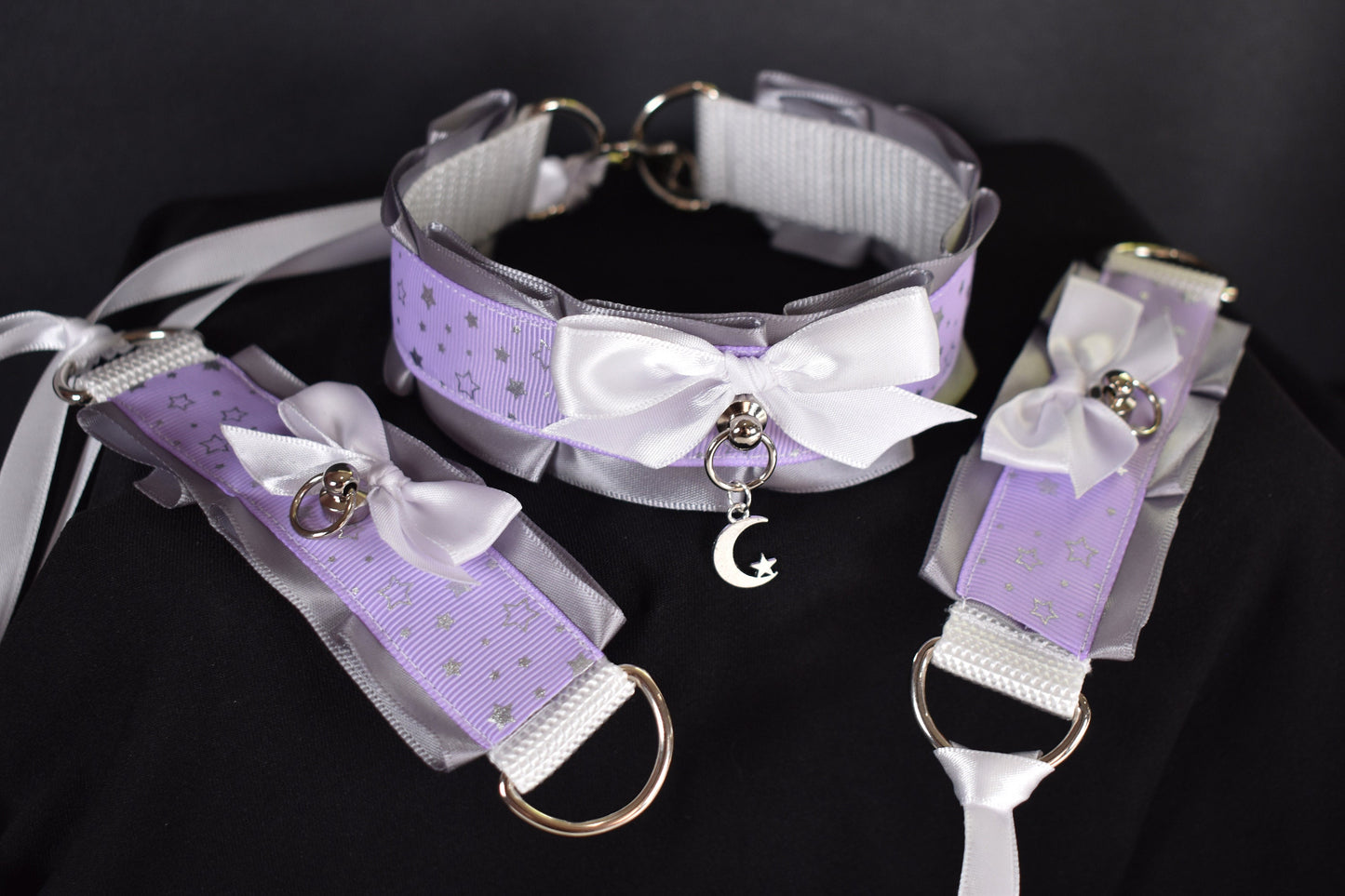 Purple Moon Set / Cuffs + Choker