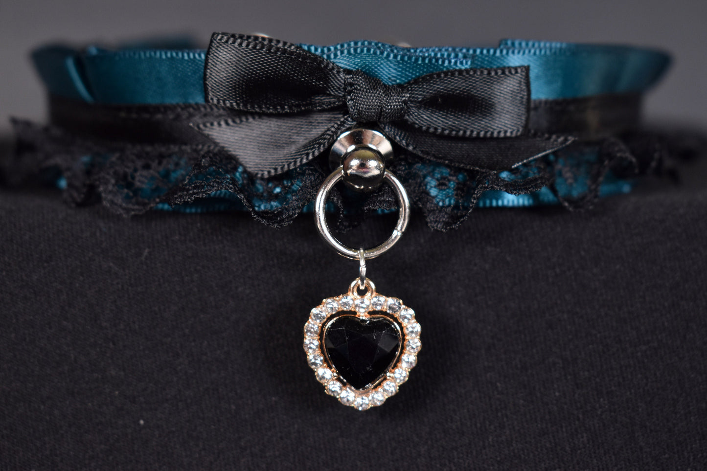 Teal Heart Choker