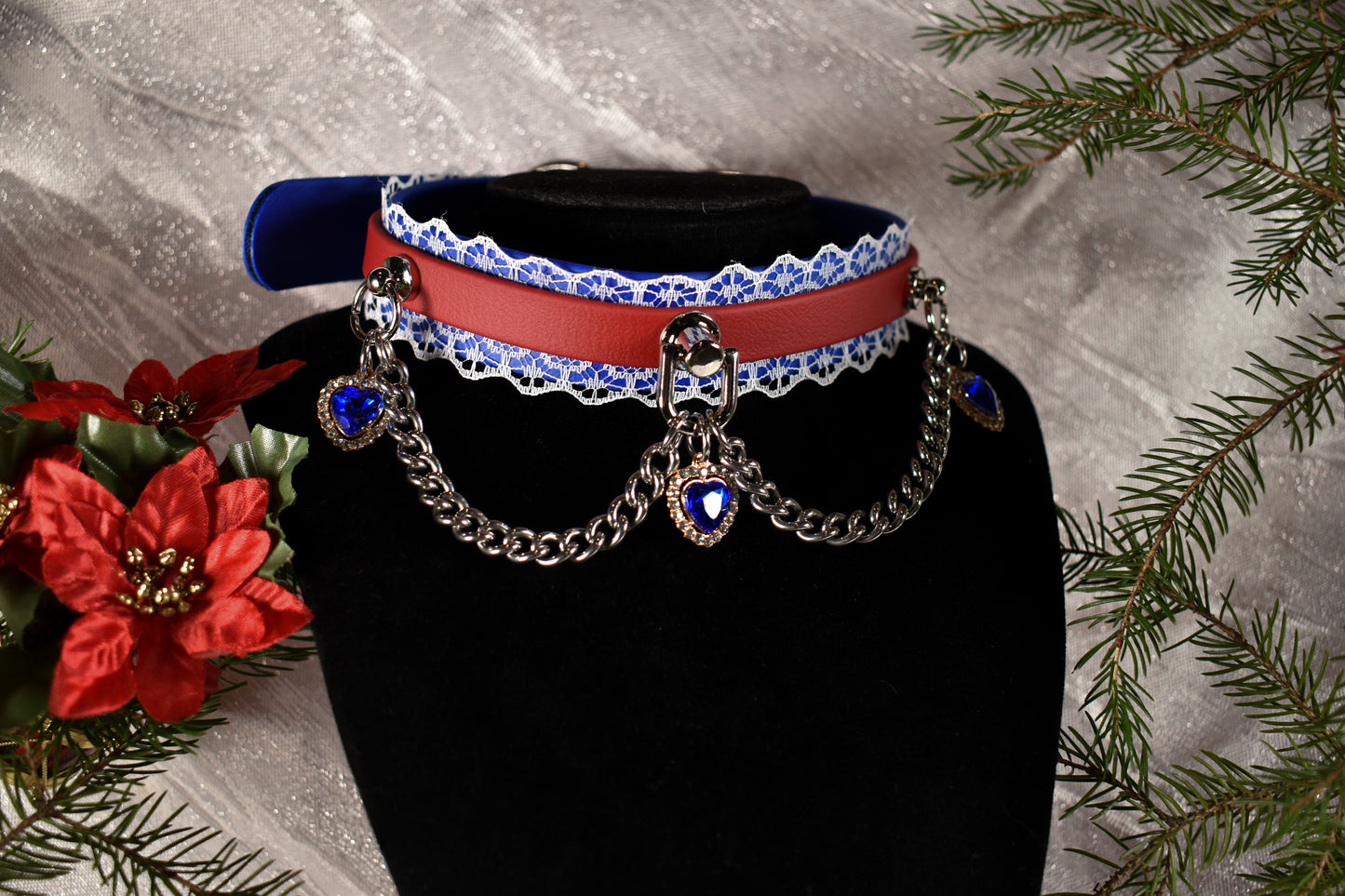 Gift Wrapping Biothane and lace choker  - Festive Collection 2025