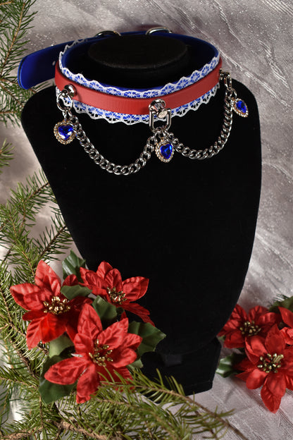 Gift Wrapping Biothane and lace choker  - Festive Collection 2025