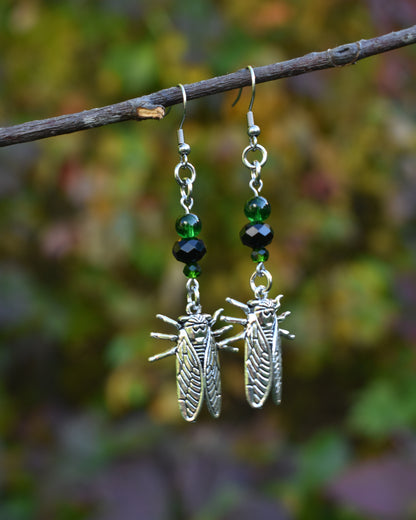 Halloween Collection 2026-  Green cicada earrings