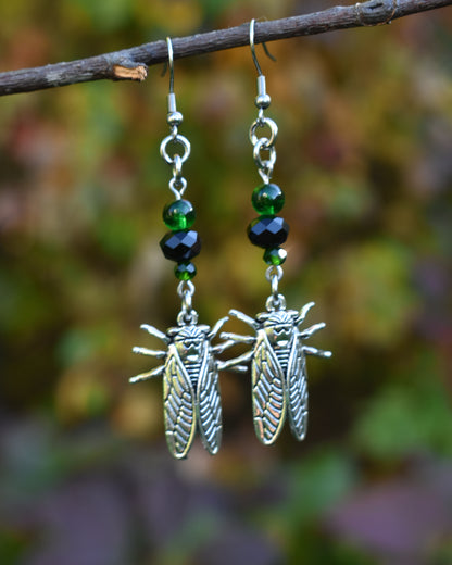 Halloween Collection 2026-  Green cicada earrings