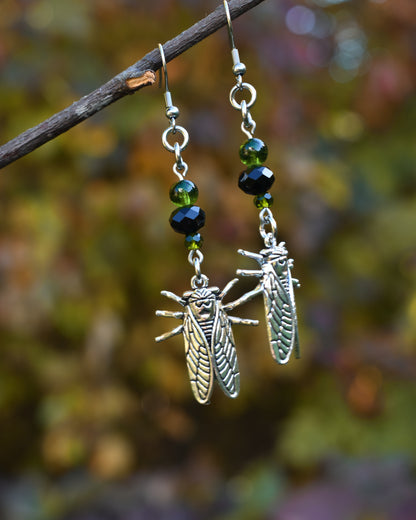 Halloween Collection 2026-  Green cicada earrings