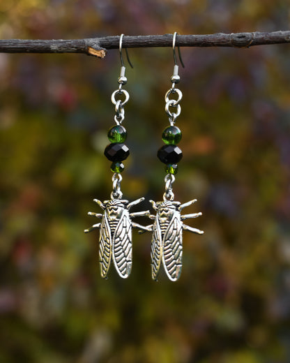 Halloween Collection 2026-  Green cicada earrings