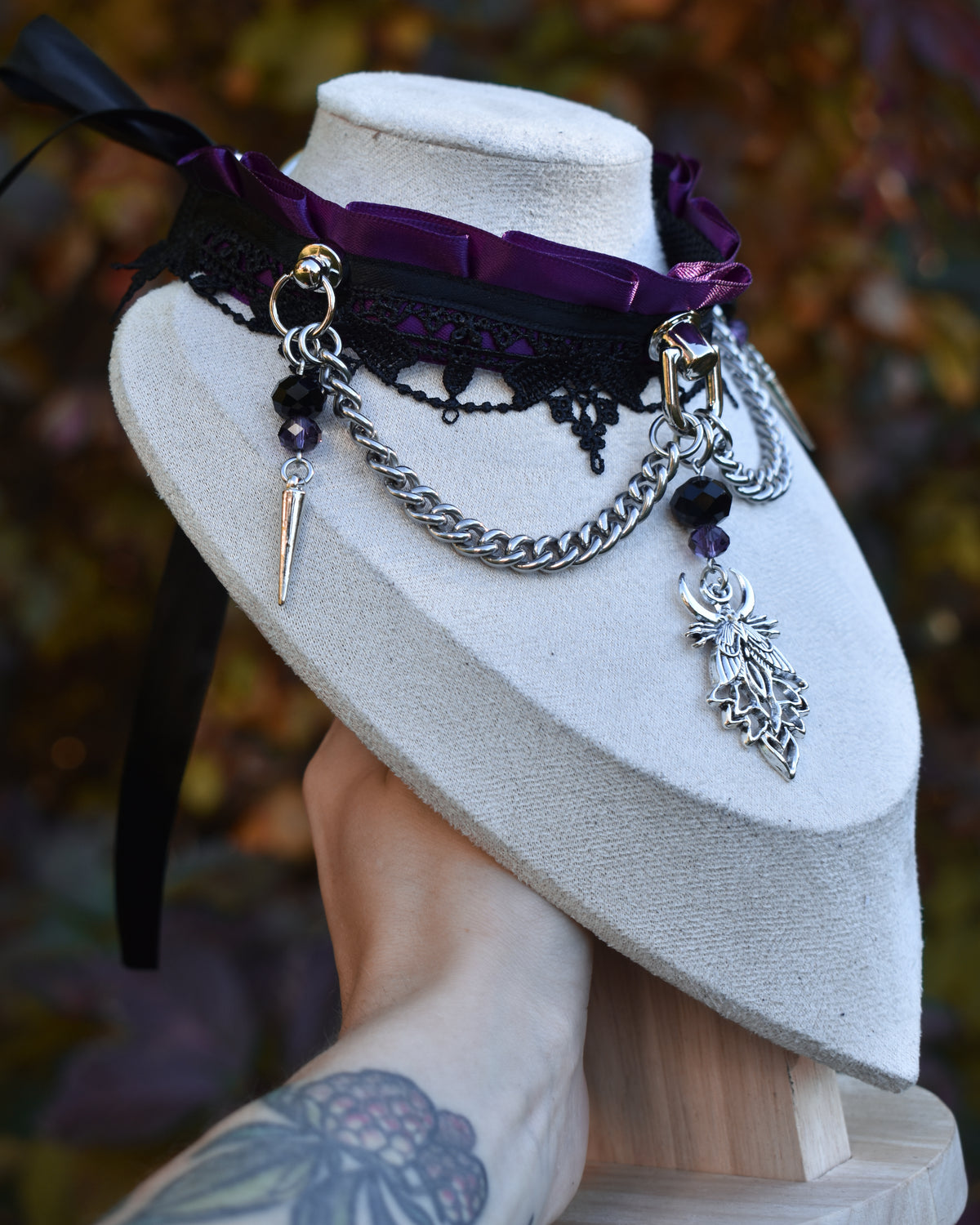 Halloween Collection 2026- Moon moth purple Choker