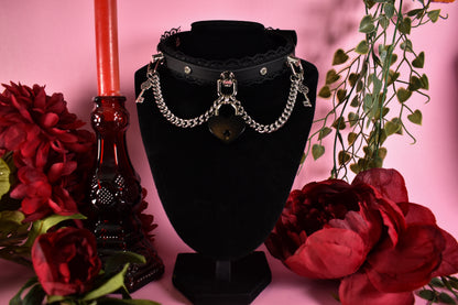Black locked biothane choker  - Valentine's collection 2026