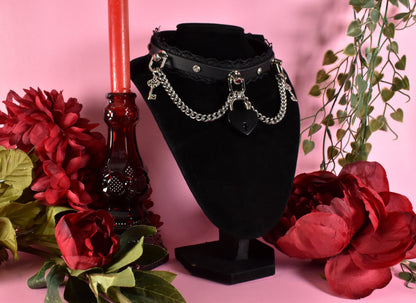 Black locked biothane choker  - Valentine's collection 2026