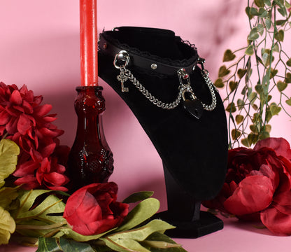 Black locked biothane choker  - Valentine's collection 2026