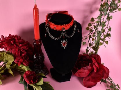 Red heartcore Biothane choker  - Valentine's collection 2026