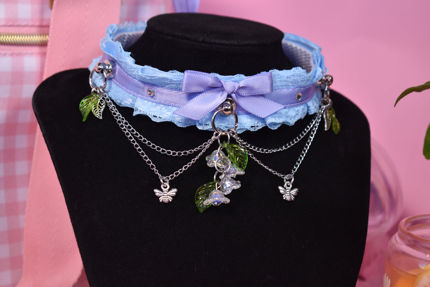 Periwinkle Wisteria lace choker-Spring Collection