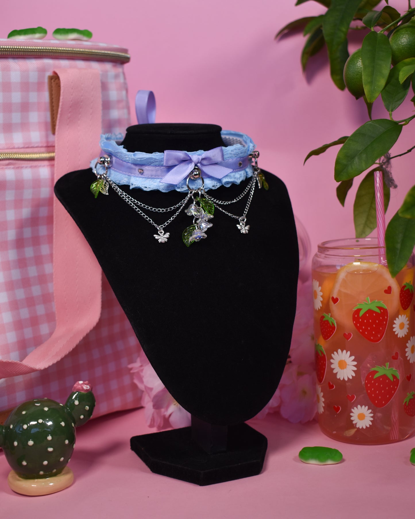 Periwinkle Wisteria lace choker-Spring Collection