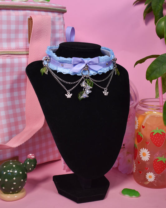 Periwinkle Wisteria lace choker-Spring Collection