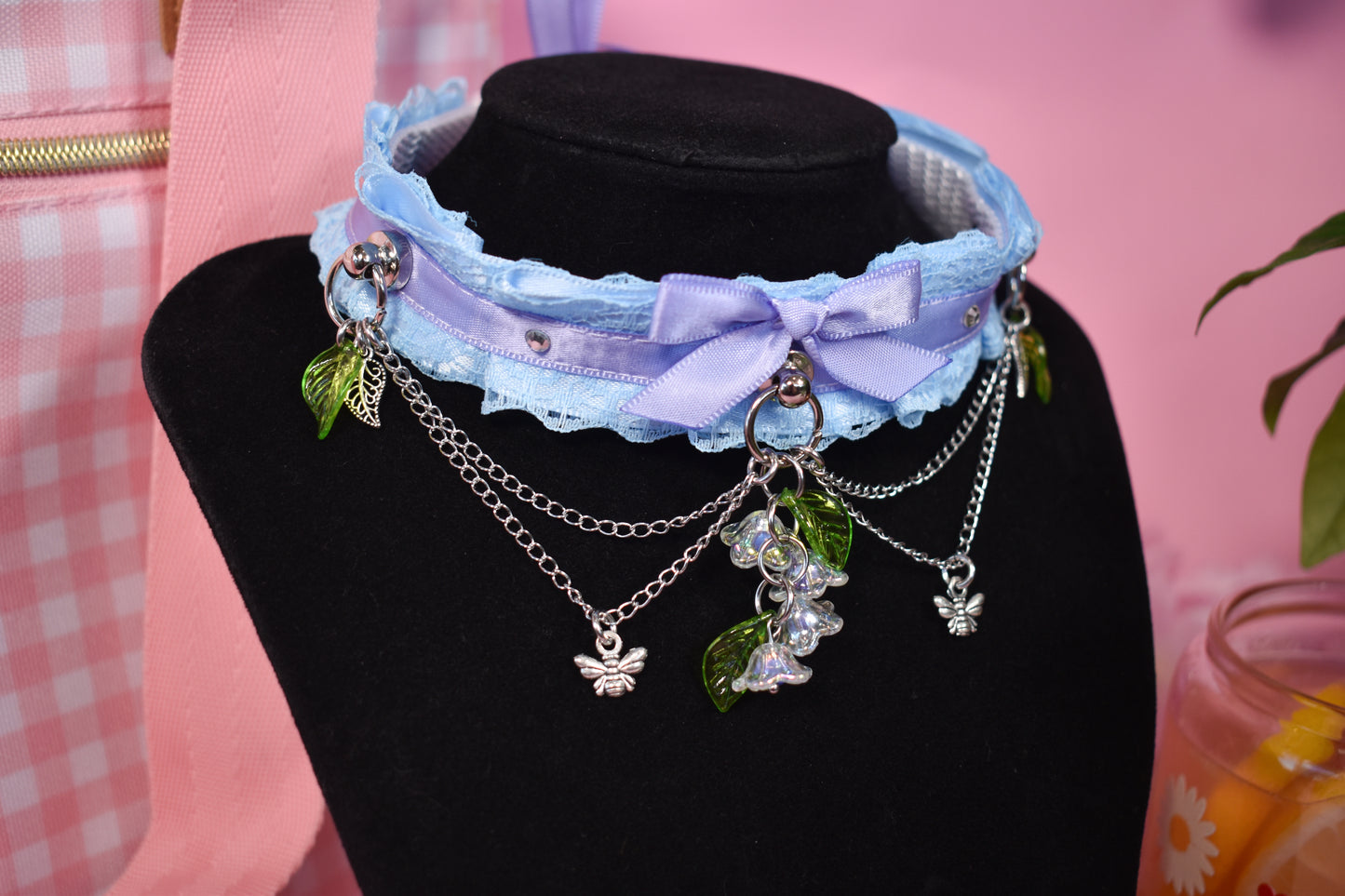 Periwinkle Wisteria lace choker-Spring Collection