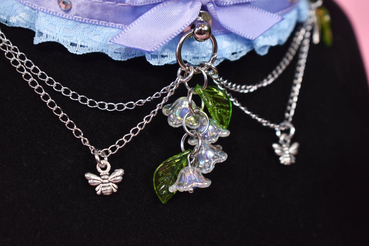 Periwinkle Wisteria lace choker-Spring Collection