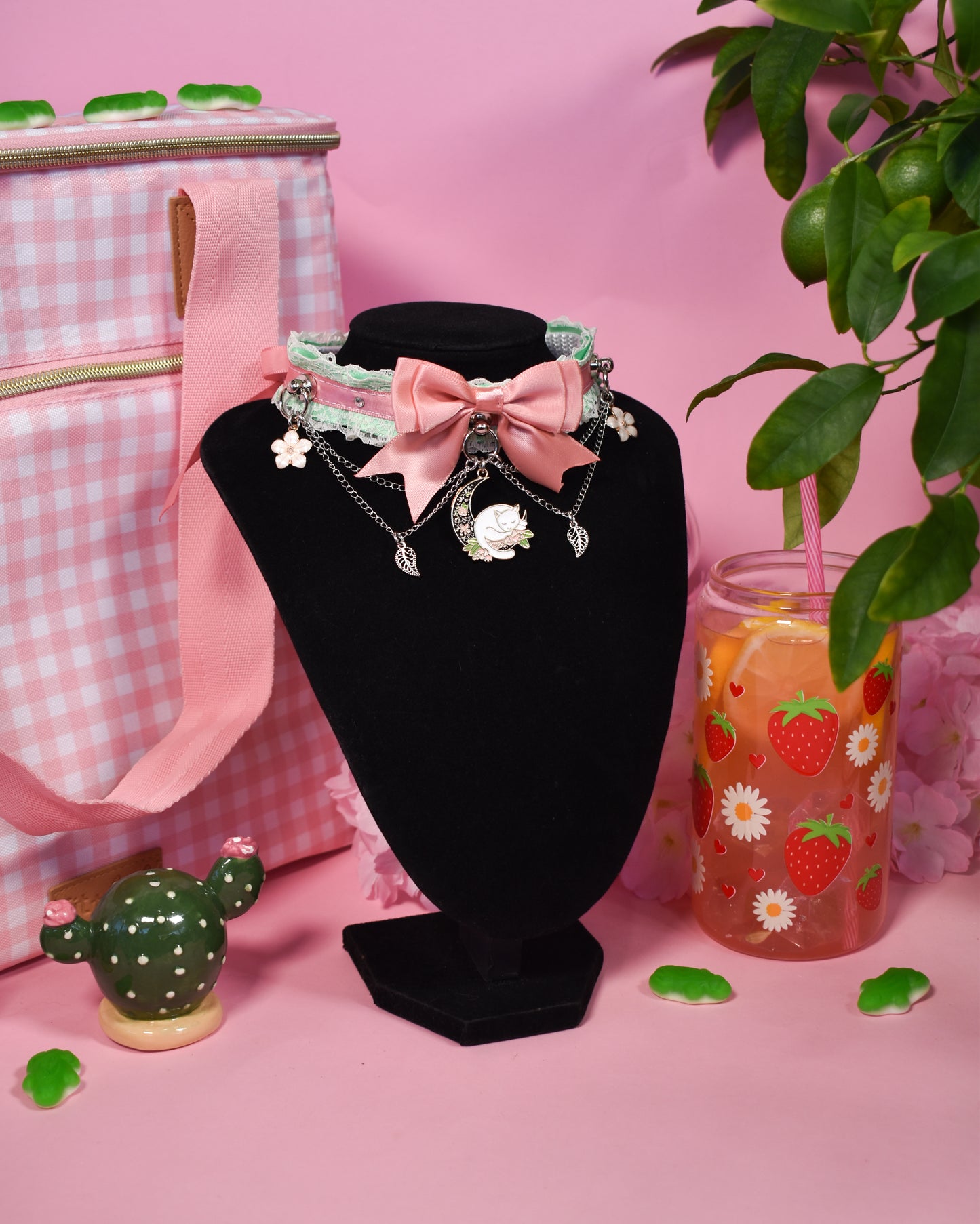 Sleepy kitty choker-Spring Collection