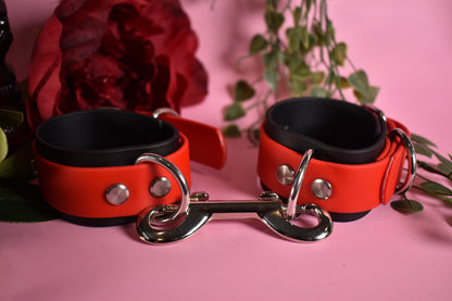Biothane Wrist cuffs - Red -  Valentine's day Collection