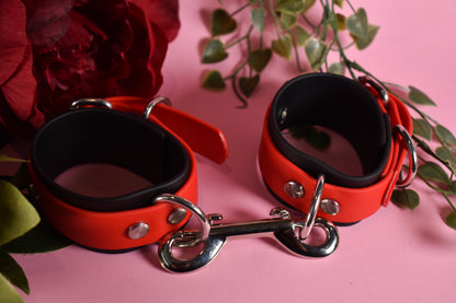 Biothane Wrist cuffs - Red -  Valentine's day Collection