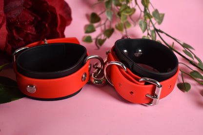 Biothane Wrist cuffs - Red -  Valentine's day Collection
