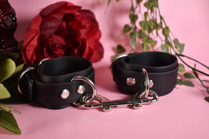 Biothane Wrist cuffs - Black -  Valentine's day Collection