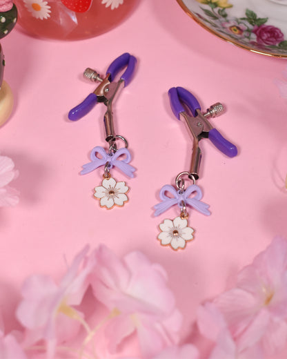 Purple Flower Nipple Clamps